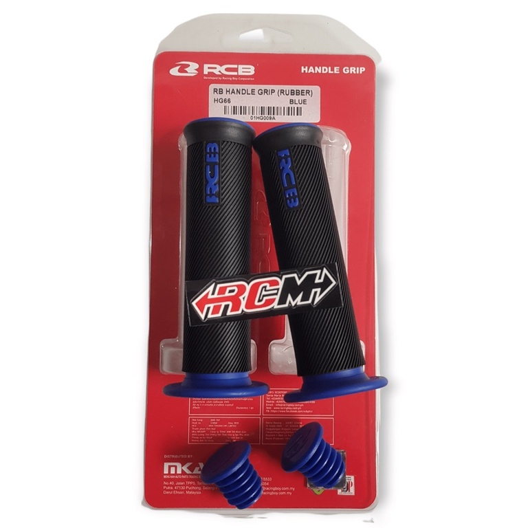 HANFAT HANPAD HANDGRIP HAND GRIP UNIVERSAL MOTOR WARNA BLACK HITAM BLACK BIRU BLUE MERAH RED KUNING YELLOW GREY GRAY ABU TYPE HG66 HG 66 RUBBER ORI ORIGINAL RCBB RCB RACING BOY RACINGBOY ASLI