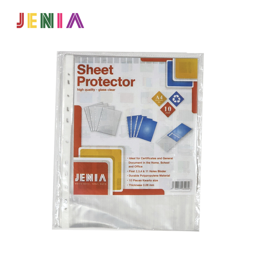 

1 Pak / 10 Lbr Pelindiung Kertas / Sheet Protector JENIA A4