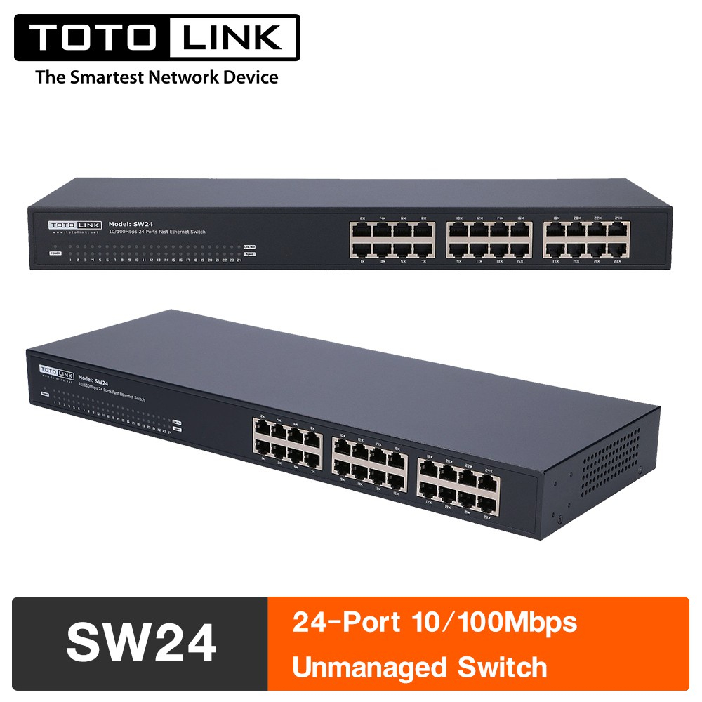 TOTOLINK SW24-24-Port 10/100Mbps Unmanaged Switch