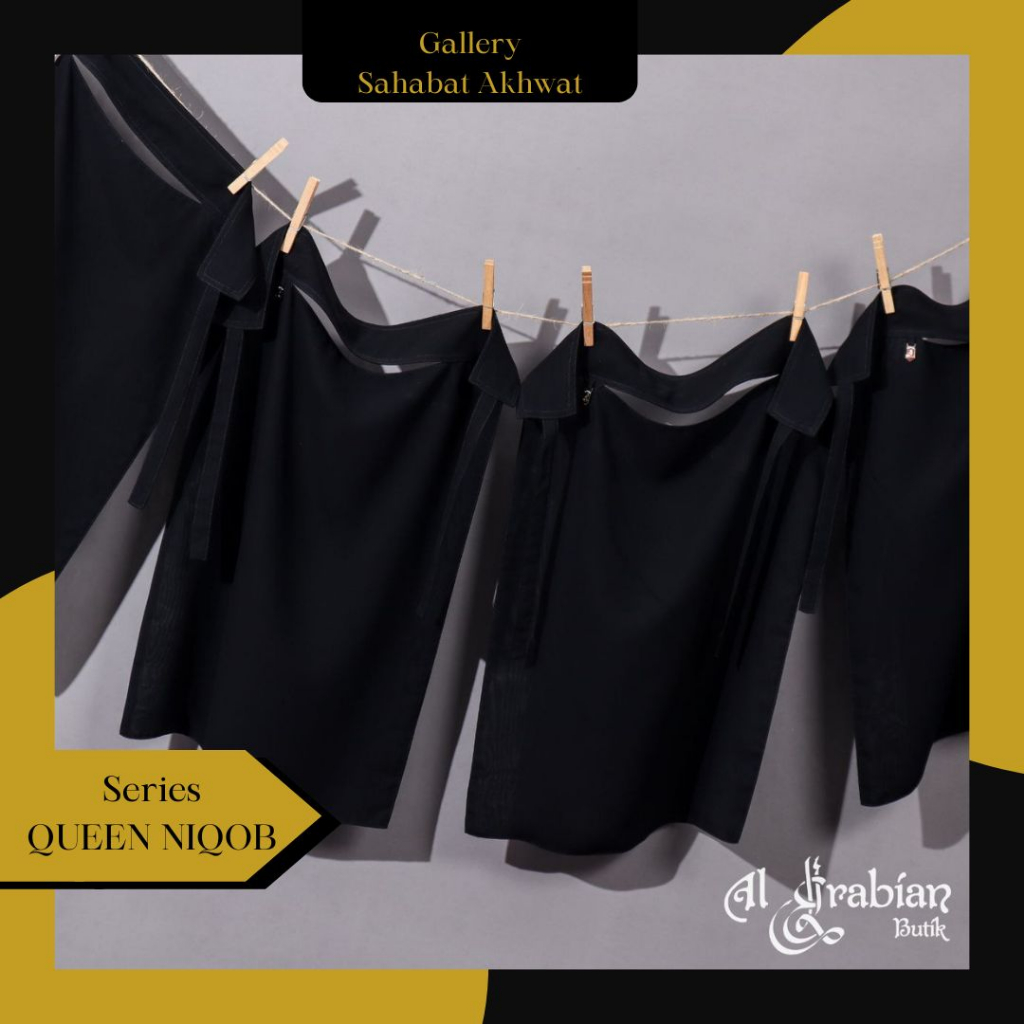 EXCLUSIVE QUEEN NIQOB by AL ARABIAN klambieakhwat | Jetblack Siffon Silky AL ARABIAN