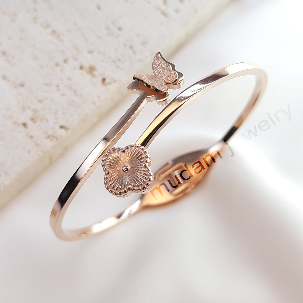 Gelang Bangle Kupu - Kupu Dengan Motif Bunga