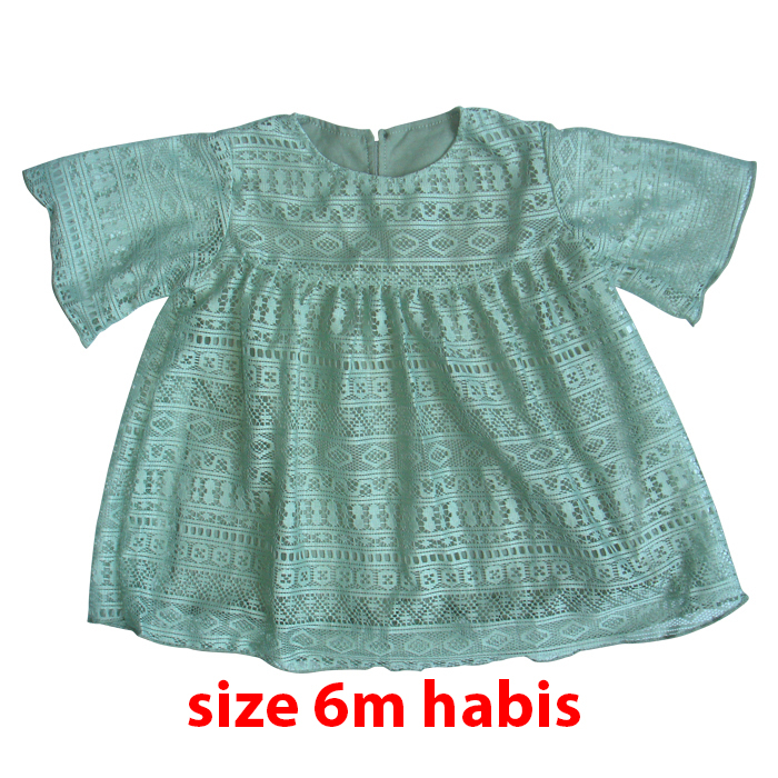 PLEU Dress Brokat Sage Dress Anak Perempuan