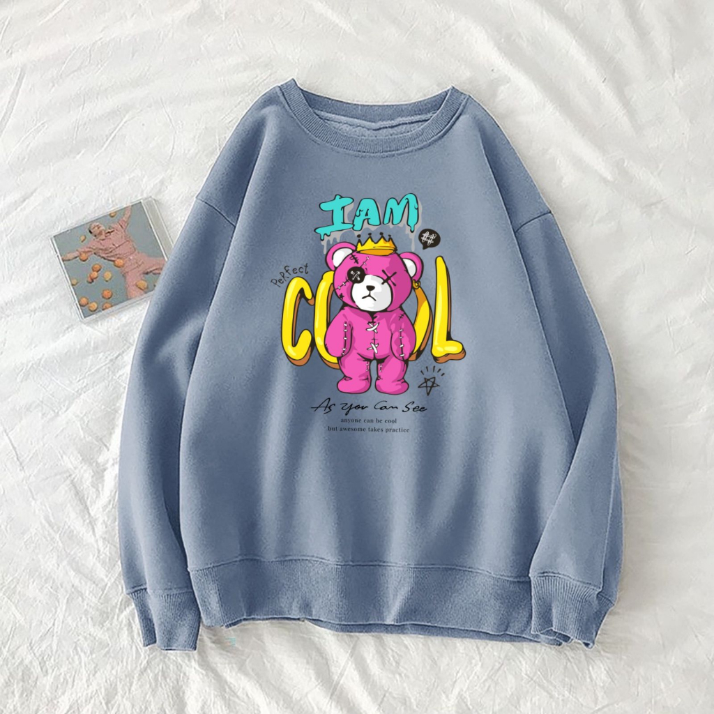 I'AM COOL BEAR  Swaeter Oversize Wanita Size M - L - XL - XXL