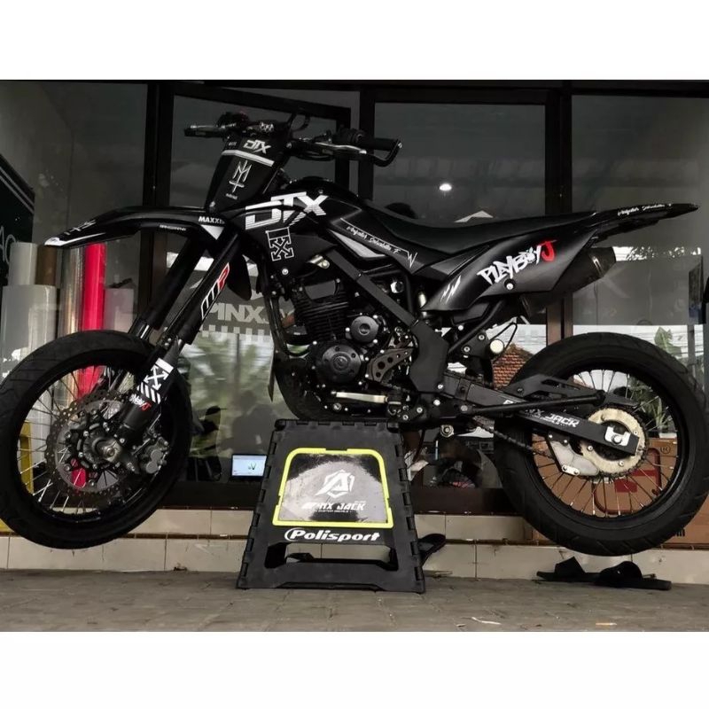 DECAL KLX BF / KLX 150 / DTX DTRACKER HITAM DOFF SUPERMOTO