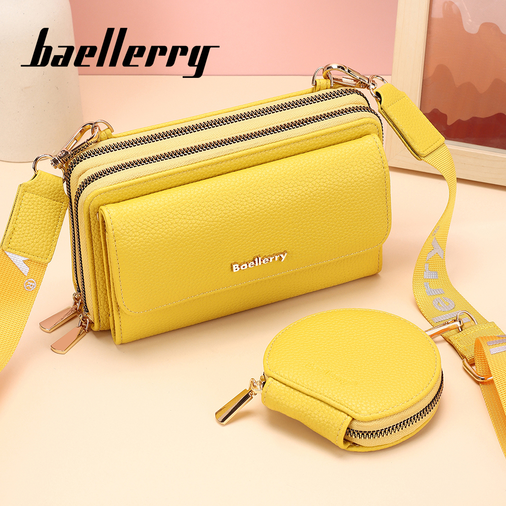 BAELLERRY N1897 Tas Selempang Wanita Dompet Wanita Tas Handphone Sling Bag PU Leather Premium WATCHKITE WKOS