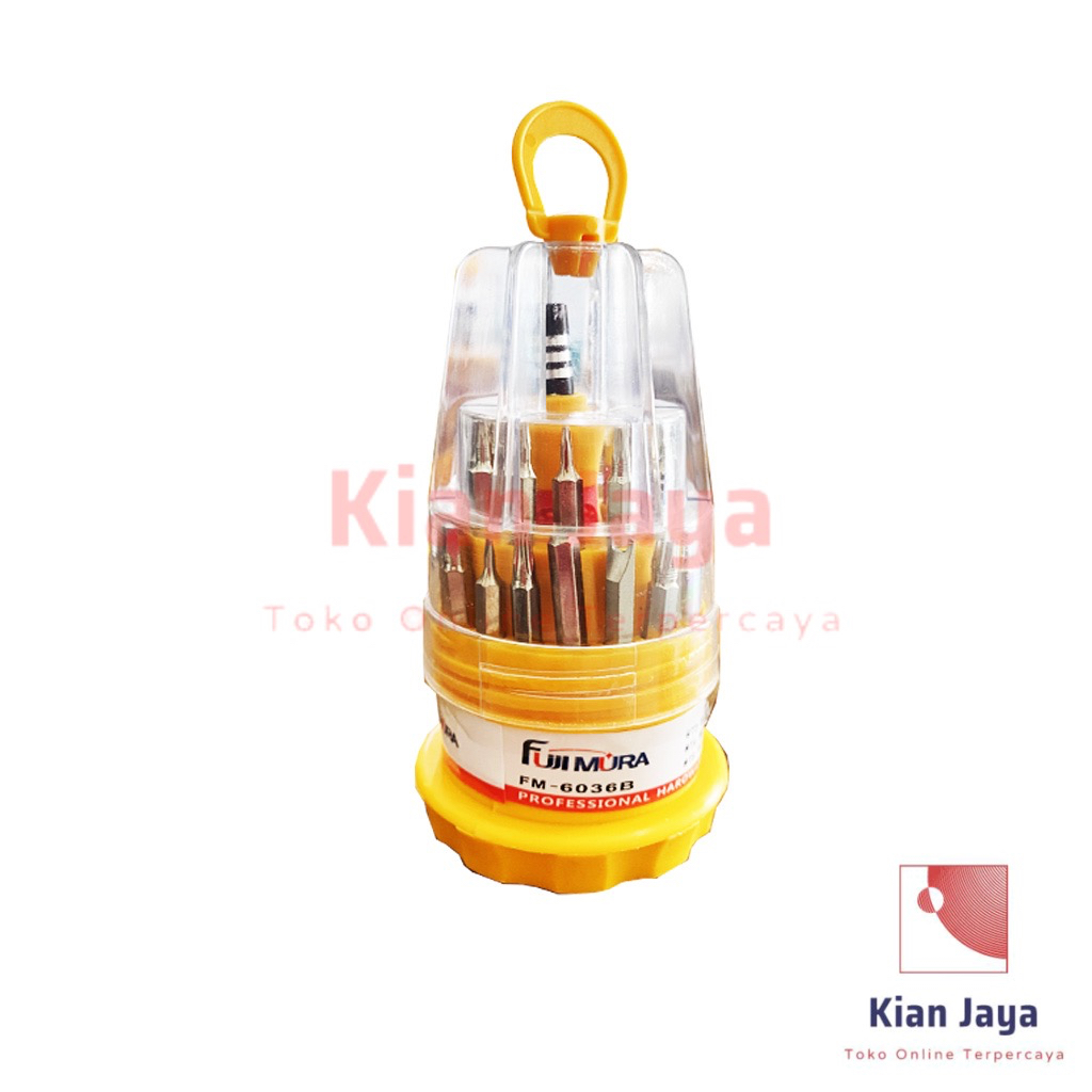 Obeng Set 31 in 1 Minus Plus Bintang Screwdriver Tambah Service Servis Buka HP Hardware Tools Ganti Casing Baterai Batre