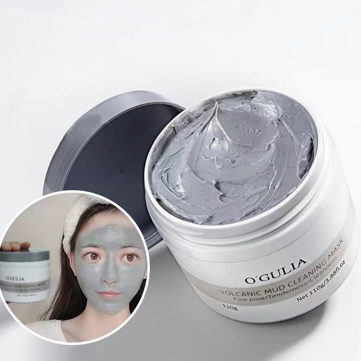 O'GULIA Volcanic Mud Facial Whitening Clay Mask Deep Cleansing Blackhead Removal Masker Wajah - 120gr