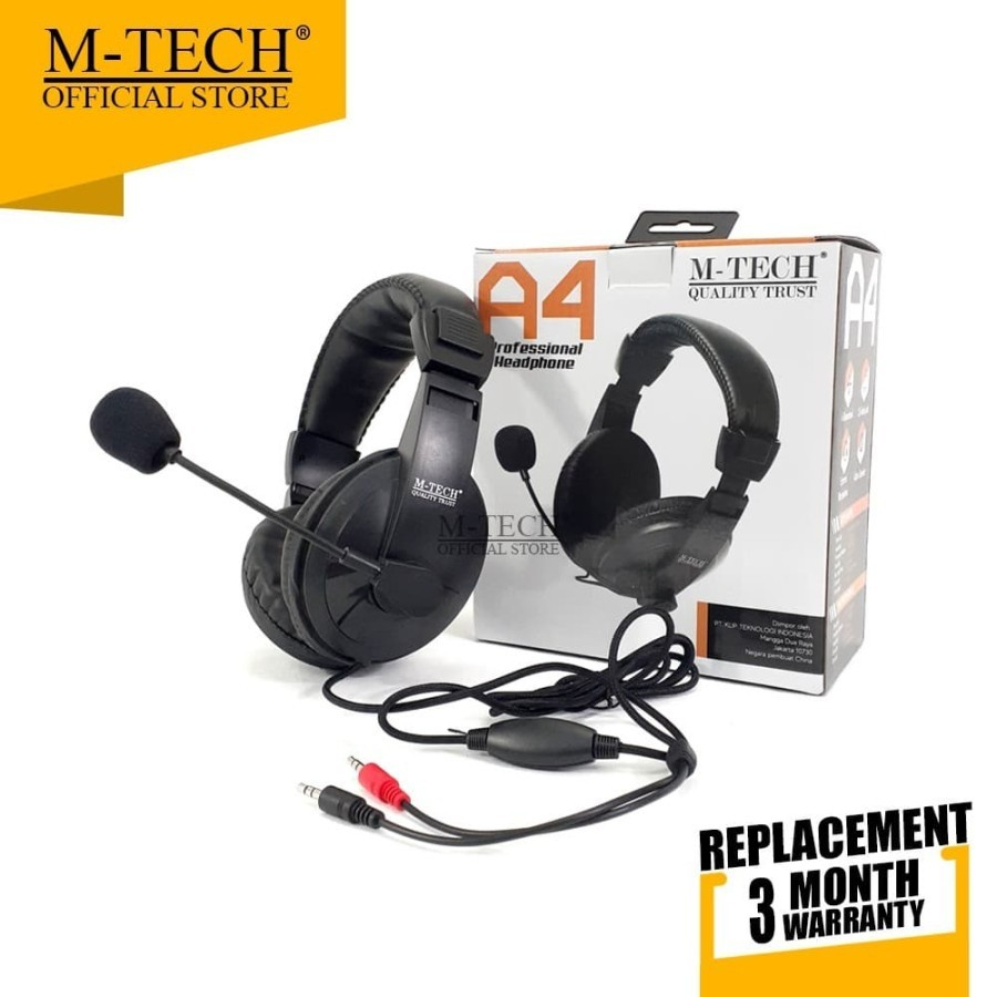 Headset Gaming M Tech A4 Jack 3.5mm Mtech Headphone