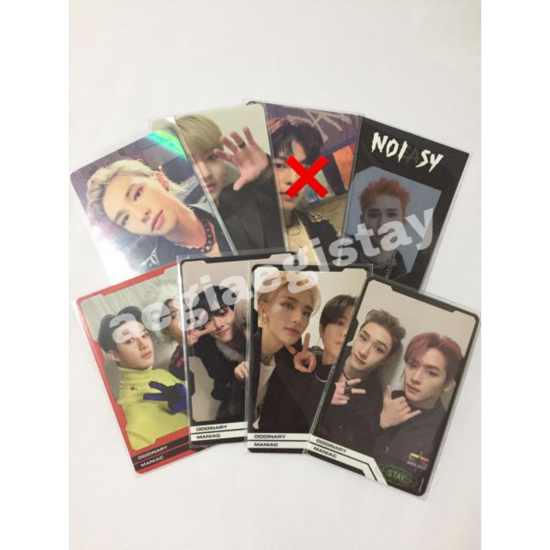 Stray kids photocard - makestar hyunjin maxident, tc oddinary, changbin frank ver, frame id noeasy b