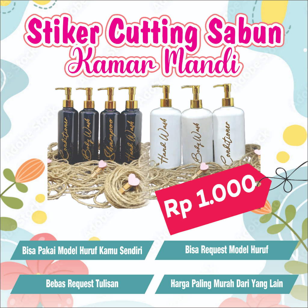 STIKER SABUN BOTOL PUMP SATUAN/ STIKER SABUN ESTETIK/ STIKER SABUN MURAH