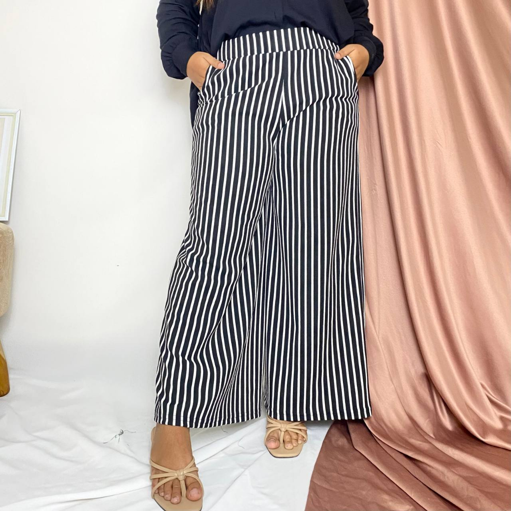 KULOT STRIPE JUMBO BAHAN WAFFLE CREPE