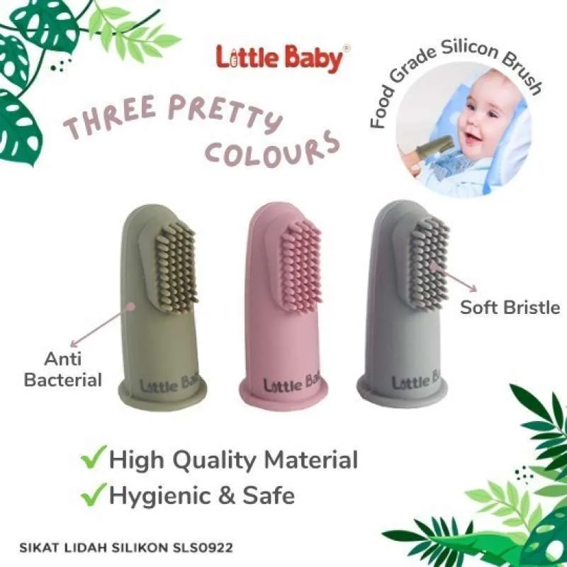 Little Baby SIKAT Gigi / Gusi dan LIDAH + case / wadah penyimpan - Silicone Finger Toothbrush