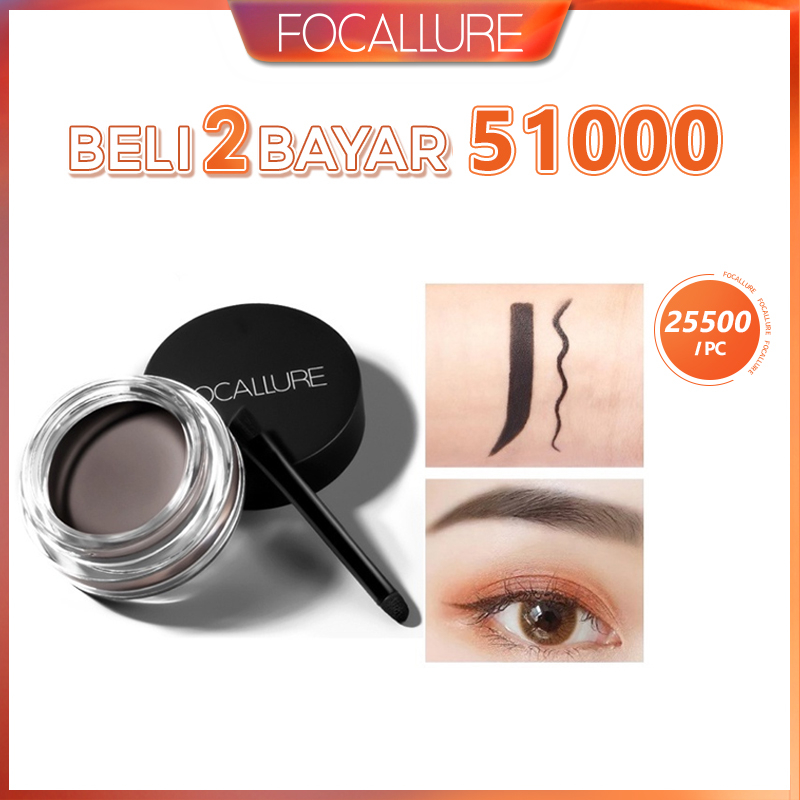 FOCALLURE Eyebrow Cream Gel waterproof Pensil Alis Sikat Alis Tahan Air Tahan Lama Tahan LamaLonglasting Eyebrow Gel