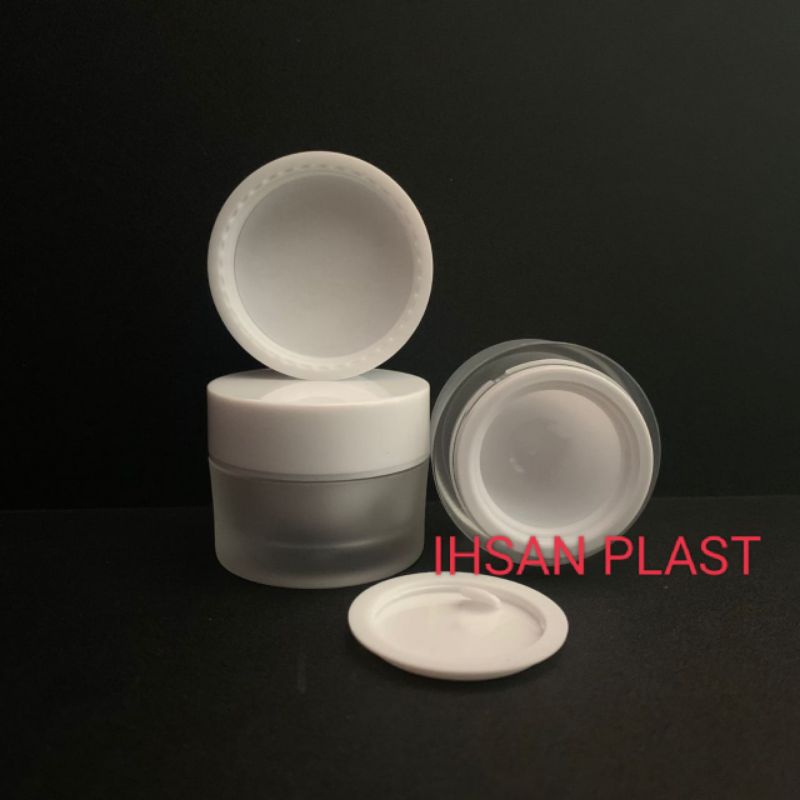 POT ACRILYC 10 GR FROSTED TUTUP PUTIH