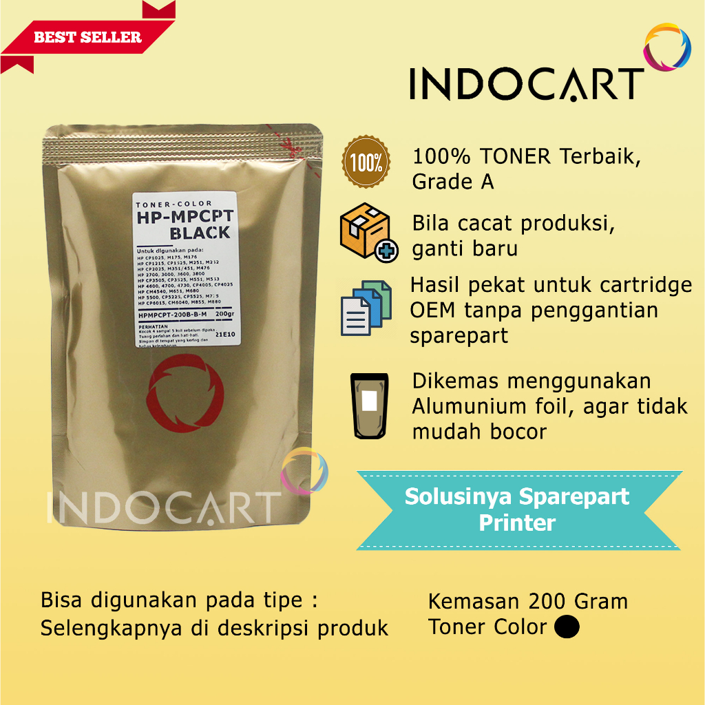 Serbuk Toner Warna MPCPT-CE260A 647A-HP CP4025 CP4525-200gr-K