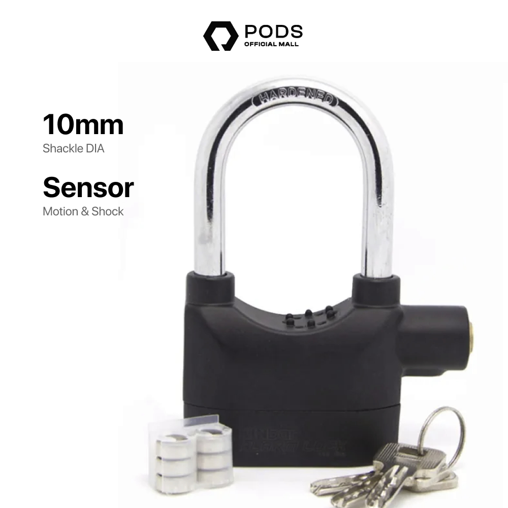 ThePods Gembok Alaram Lock Anti Maling Multifungsi - Gembok Alarm Anti Maling Motor, Mobil, Sepeda, Rumah by Pods Indonesia