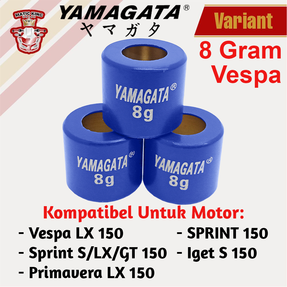 Roller Vespa Sprint LX Primavera igets 150 S150 3V 2V 1917 8 sd 15 gram 3 Butir Yamagata