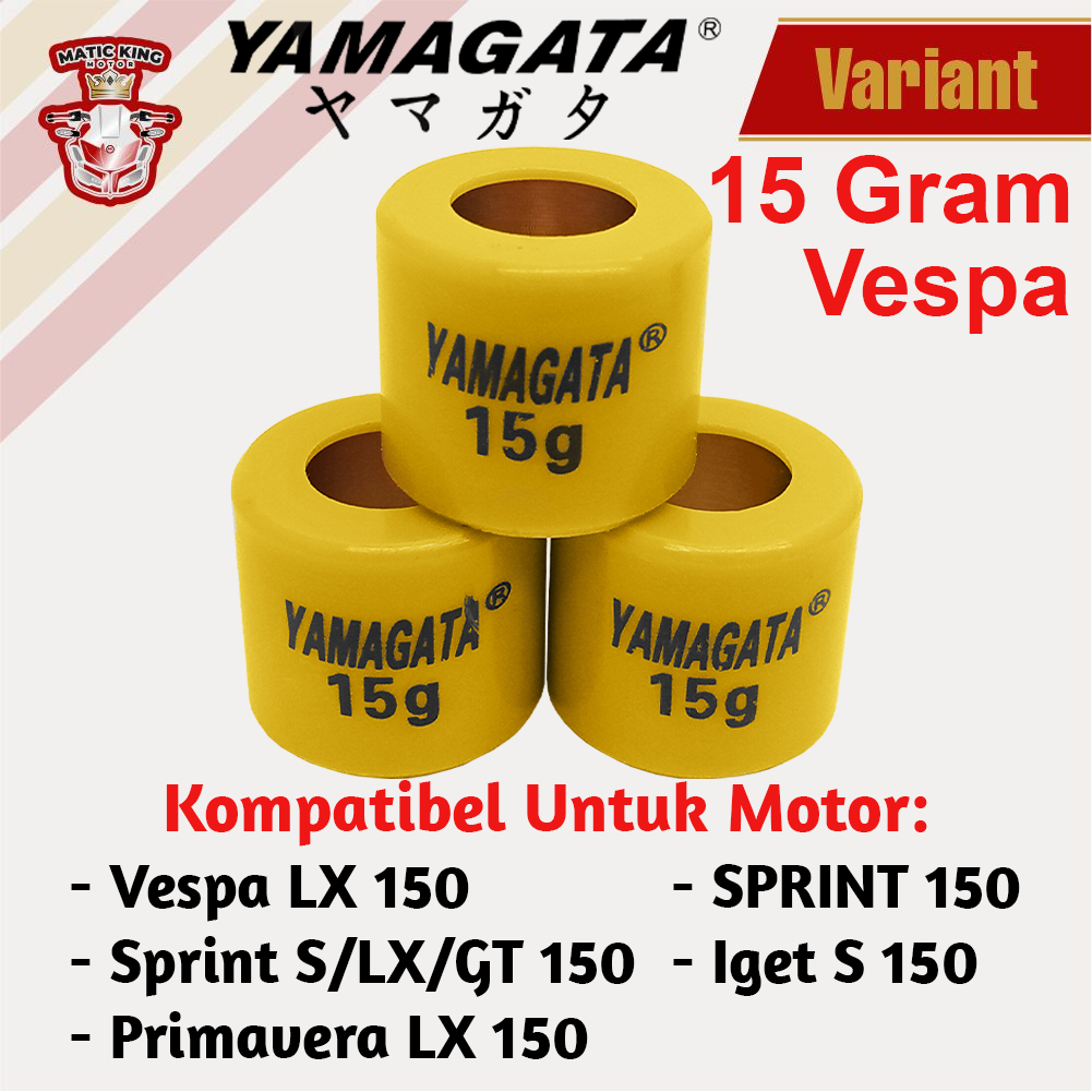 Roller Vespa Sprint LX Primavera igets 150 S150 3V 2V 1917 8 sd 15 gram 3 Butir Yamagata