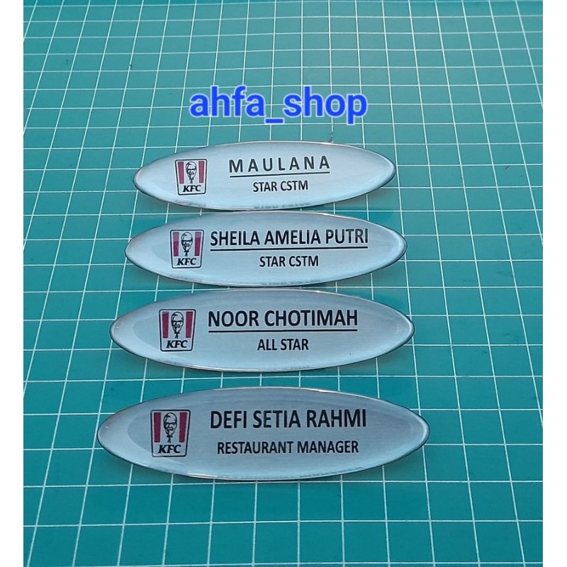 

Name Tag KFC / papan nama KFC oval terbaru