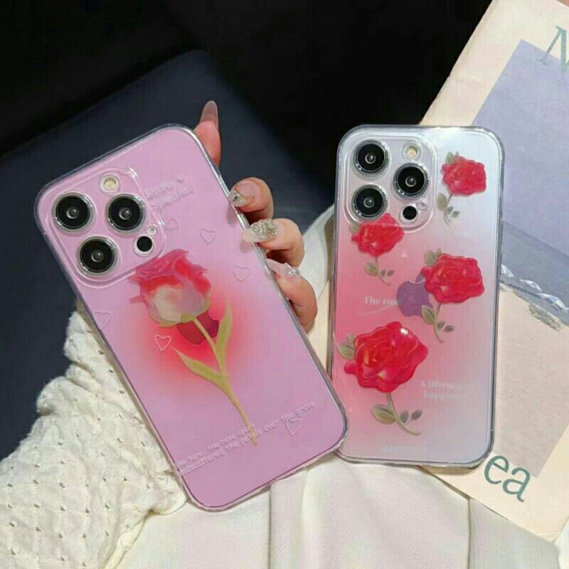 SOFTCASE TRANSPARAN TERBARU MOTIF BUNGA TULIP SAMSUNG A24 / A34, VIVO Y16 / Y02 / Y01 / Y22