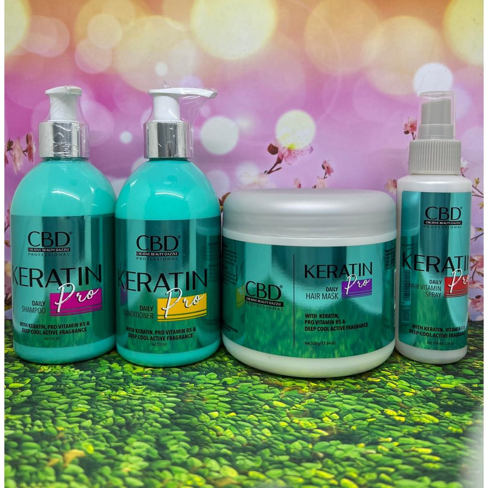 Cbd Profesional Keratin Pro Daily Use Hair Mask 500 G I Conditioner 500 Ml, Shampo 500 Ml I Cbd Color Shiel Shampo 250 Ml Conditioner 250 Ml Creambath