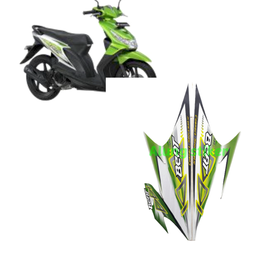 STIKER STRIPING MOTOR BEAT KARBU 2012 PUTIH-HIJAU