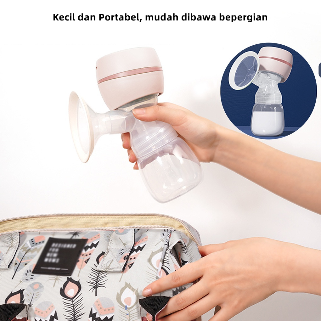 Pompa ASI Electric Tanpa Kabel otomatis Portabel pompa asi breast pump BPA Free 120° Sudut Lebar