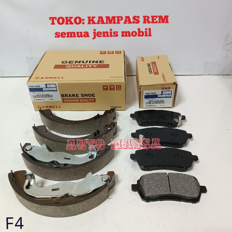 KAMPAS REM SET FORD FIESTA KOMPLIT DEPAN BELAKANG FORD FIESTA