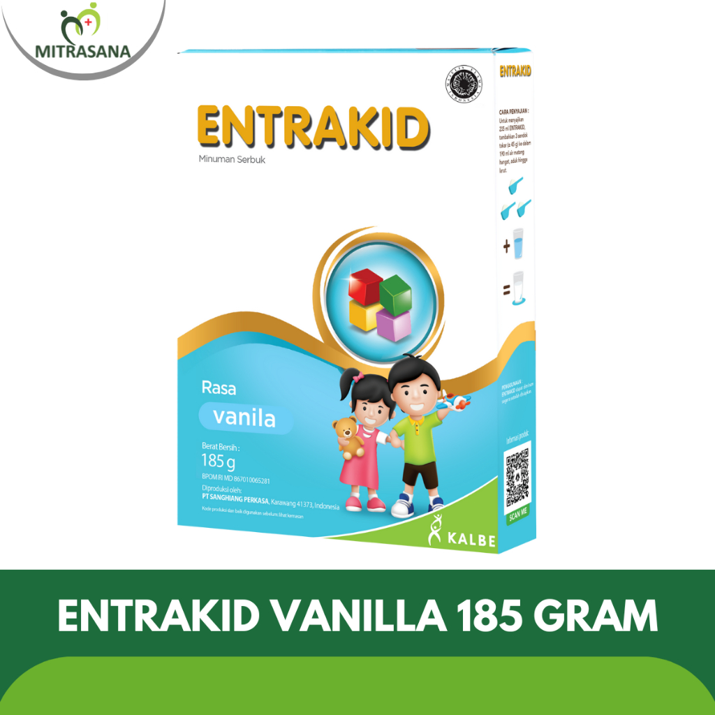 

Bundle 5 Box Entrakid Cokelat/Vanilla 185 Gr - Minuman Nutrisi Khusus Untuk Anak