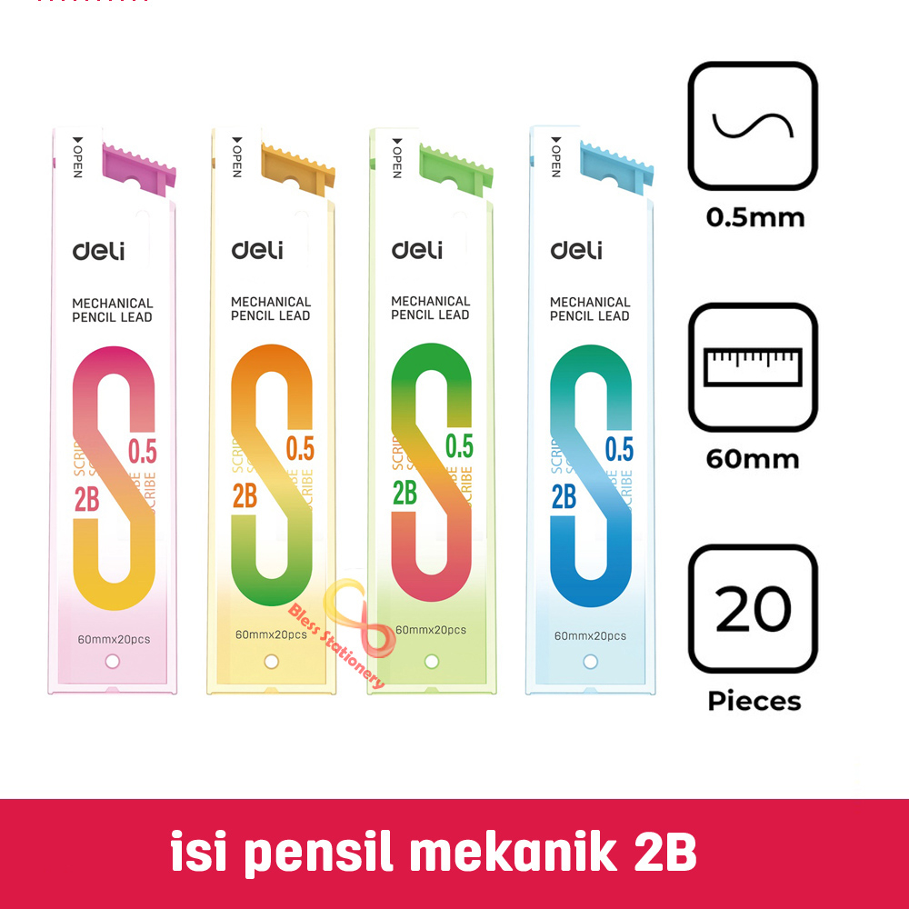 

isi pensil mekanik 2B 0.5mm isi pensil cetek mechanical pencil lead