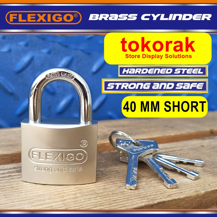 GEMBOK BRASS 40MM PDK FLEXIGO SHERLOCK ANTI CAIRAN POTONG PALU TOKO