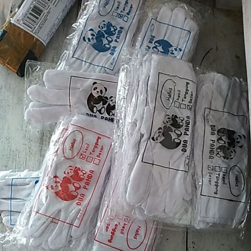 Sarung tangan elastis sepasang (dua panda)