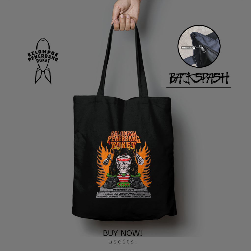 Totebag Tas Band Kelompok Penerbang Roket Custom Pria Wanita - KELOMPOK PENERBANG ROKET THD