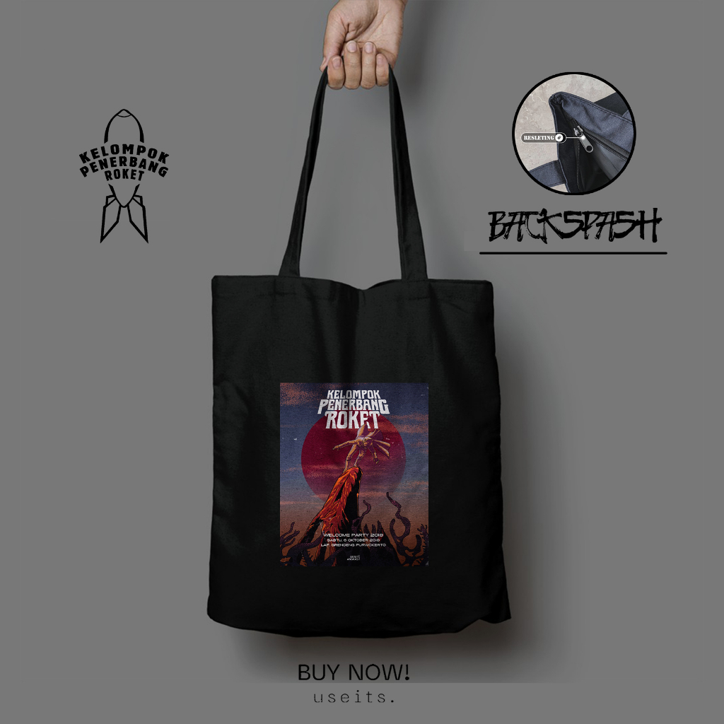 Totebag Tas Band Kelompok Penerbang Roket Custom Pria Wanita - KELOMPOK PENERBANG ROKET THD