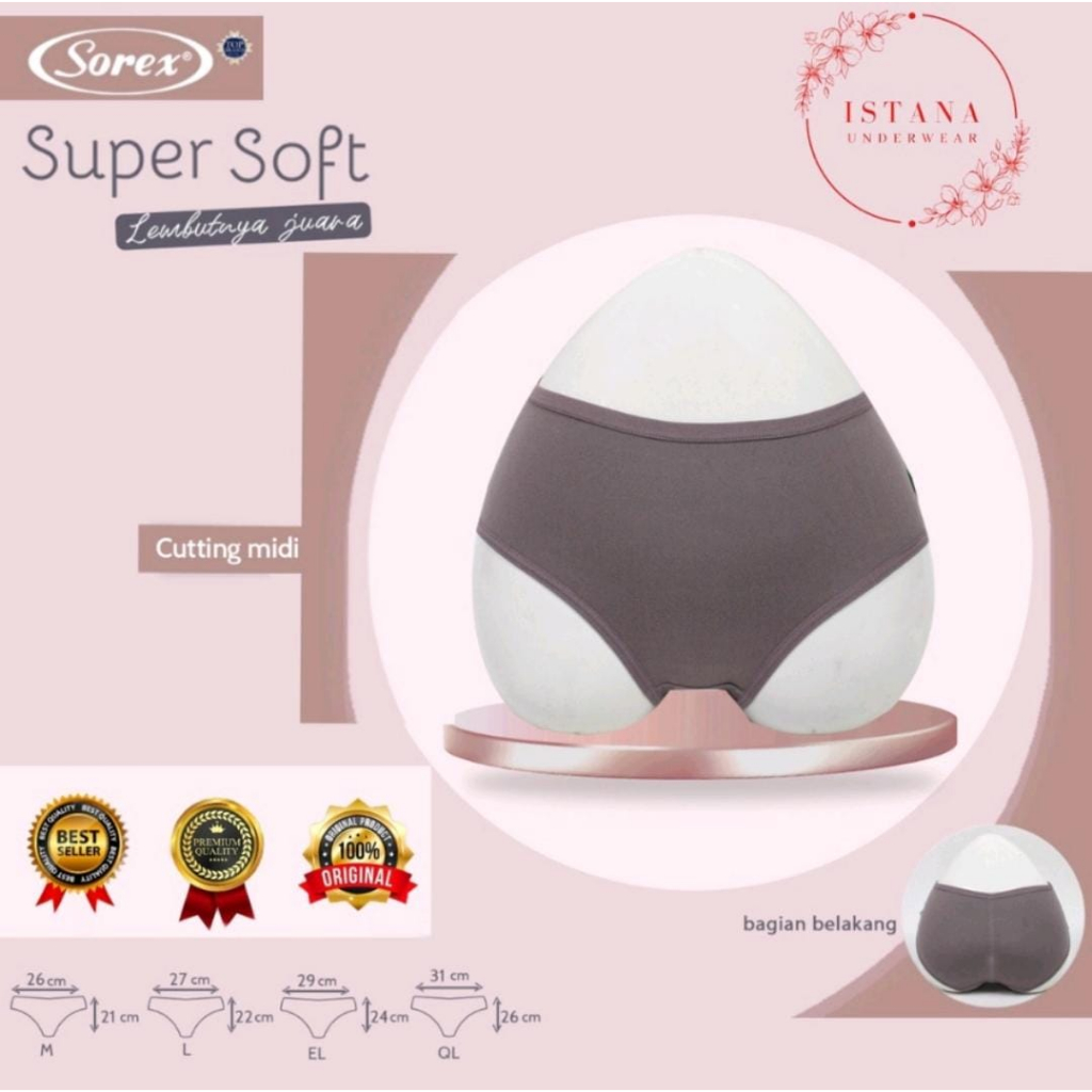 PROMO | Celana dalam sorex super soft midi art 1239 / CD Dalaman Wanita M L XL XXL