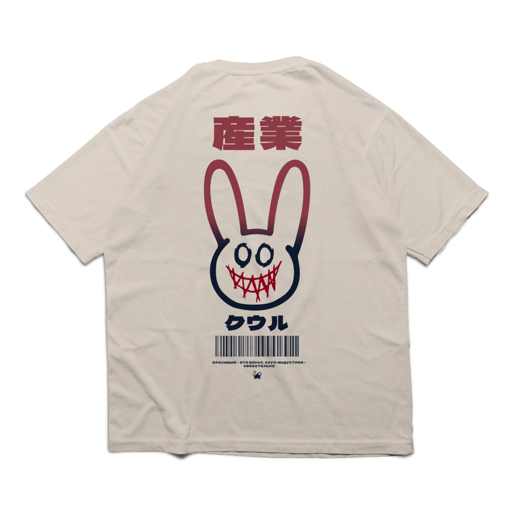 KAOS TSHIRT OVERSIZE &amp; REGULAR SIZE UNISEX BAD BUNNY RABBIT KELINCI KIPLING MIFFY COTTON COMBED 24S DAN 30S - KUUL INDUSTRIES