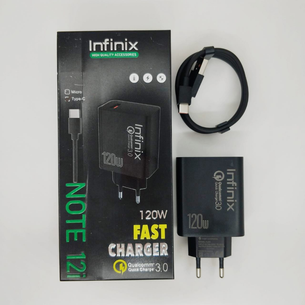 Charger Ori 100% Infinix Note 12i , 120W , Full Black* Support FastCharging bisa cas semua hp smartphone BY.MINIGO