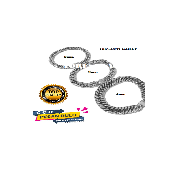 GELANG PRIA/GELANG BAJA PUTIH PRIA/GELANG MONEL/GELANG BESI PUTIH ASLI