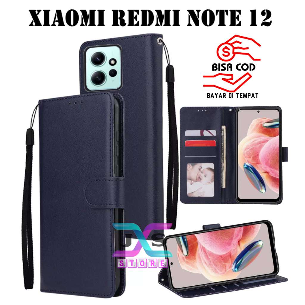 SARUNG BUKU HP UNTUK XIAOMI REDMI NOTE 12 / FLIP WALLET KULIT UNTUK XIAOMI REDMI NOTE 12 / LEATHER C