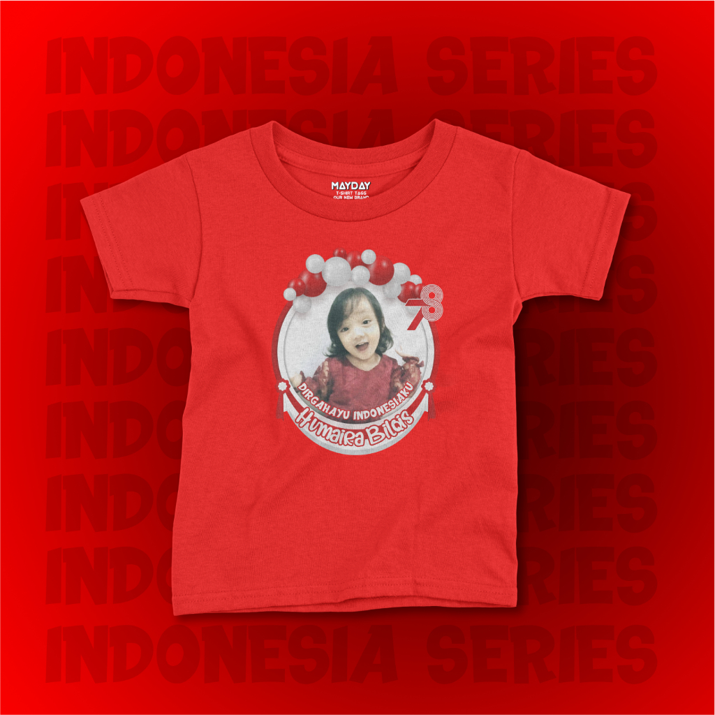 Kaos custom hut RI/Kaos Anak Custom Hut RI/Kaos Foto Hut RI/Kaos Anak/Kaos Pria Wanita
