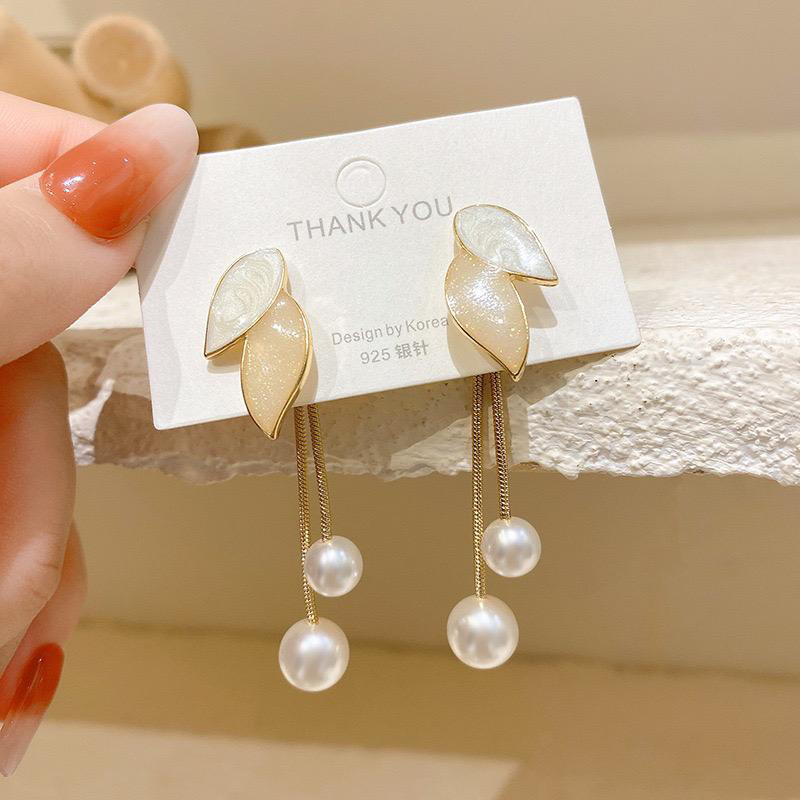 Anting Wanita Rumbai Mutiara Korea Elegan Fashion Style Premium