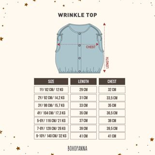 Bohopanna Wrinkle Top 1-10 Tahun Crop Top Serut Pita Baju Fashion Anak Perempuan