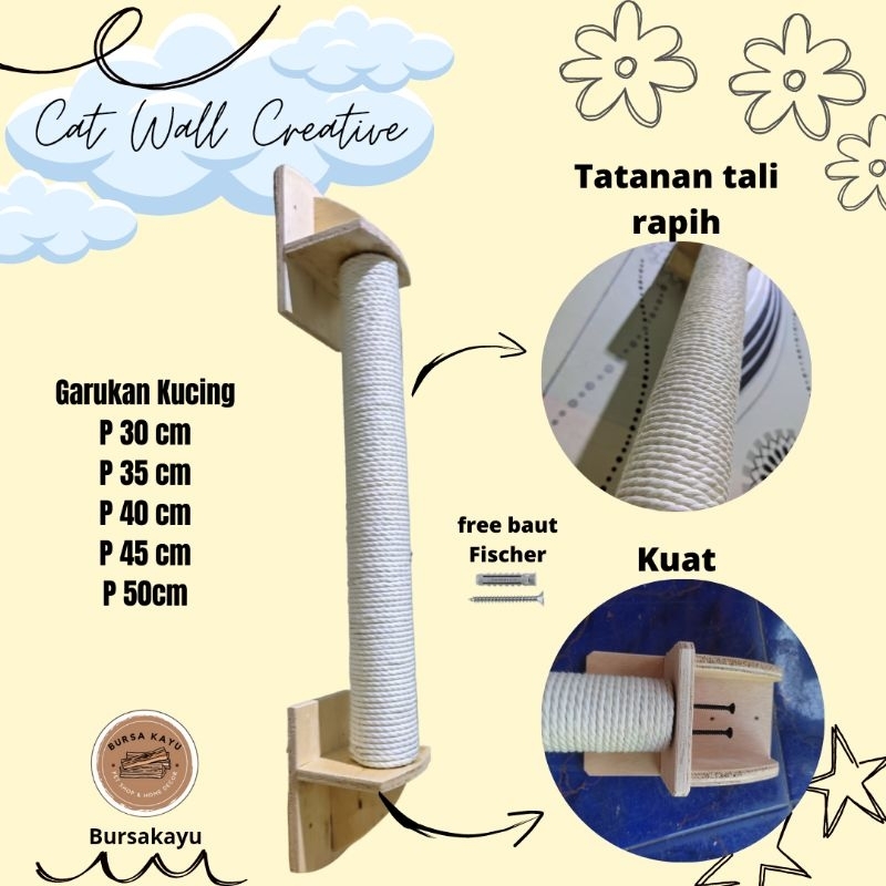 cat scratcher garukan kucing cakaran kucing cat wall playground wall scratcher