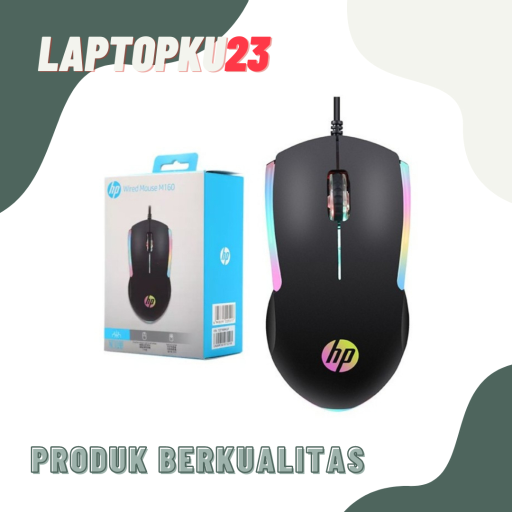 Mouse Gaming HP M160 1000DPI RGB USB Kabel Hitam