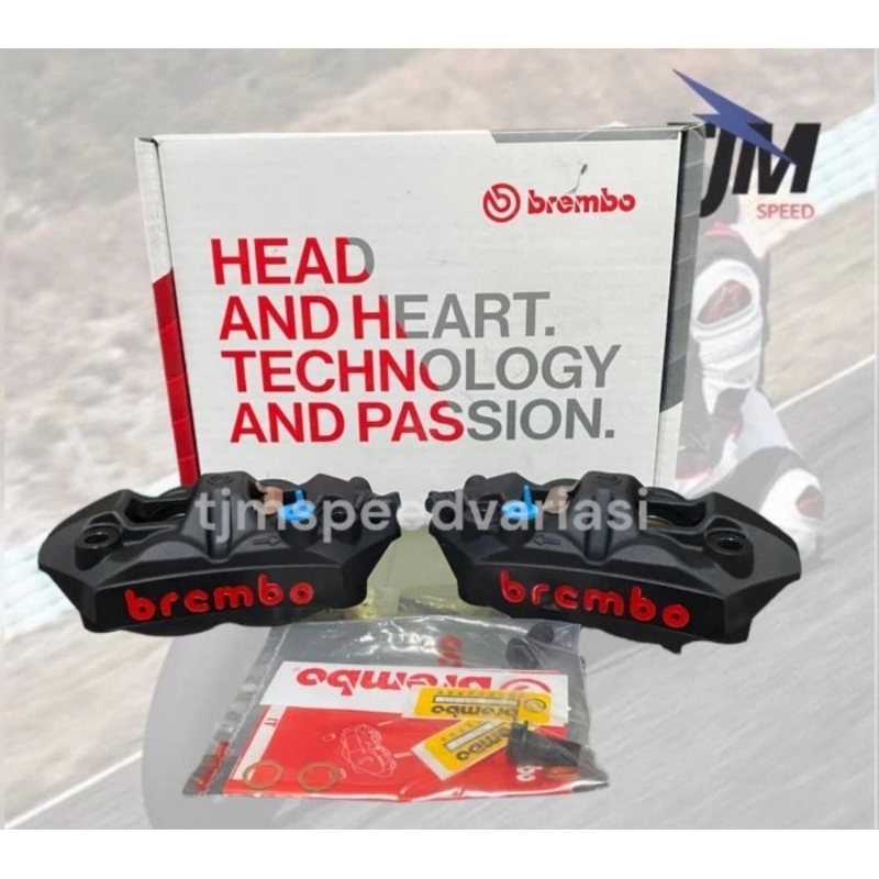 Kaliper caliper Set Brembo Monoblock M4 108MM ori italy Sepasang Kanan Kiri hitam Black