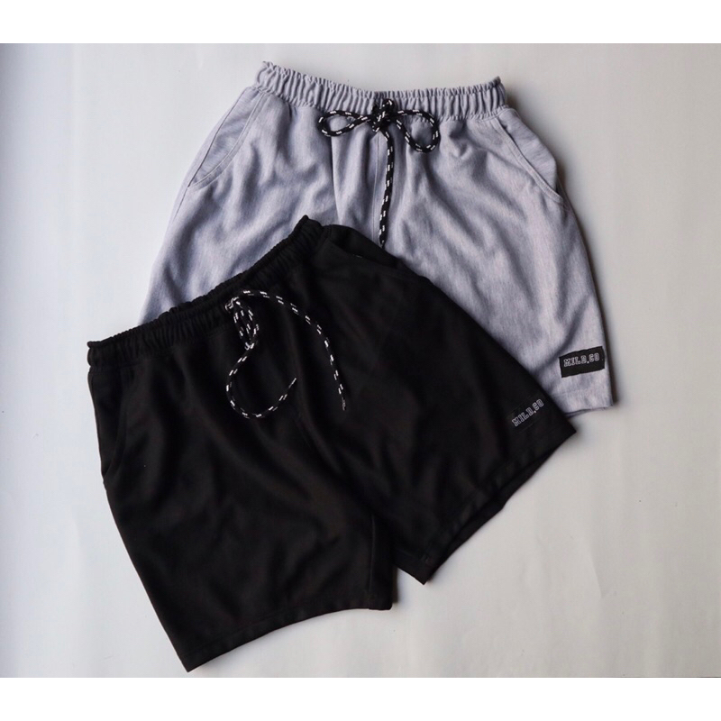 celana santai boardshort polos flece.shortpants flece celana pendek pria black / caramel / abu tua