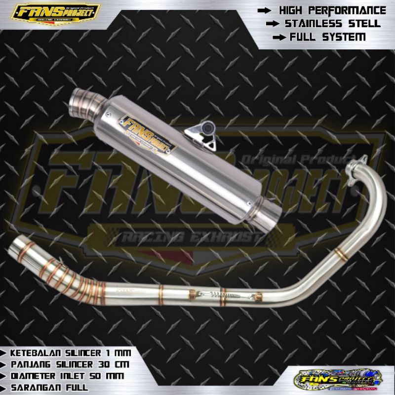 Knalpot racing dos tiger mp cb100 custem original fans.project