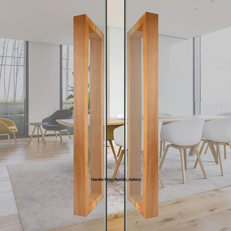 Gagang Pintu Rumah Tarikan Pintu Kaca Kayu Jati Model Siku 48 cm