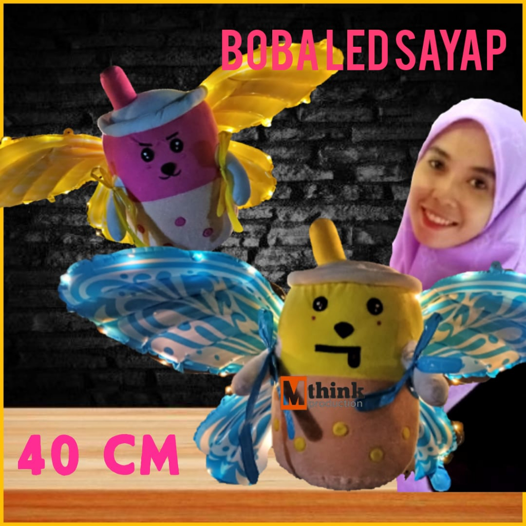 Boneka boba thumbler boba jumbo milk tea sugar jumbo LED lampu nyala /  Bantal boba original kain ha