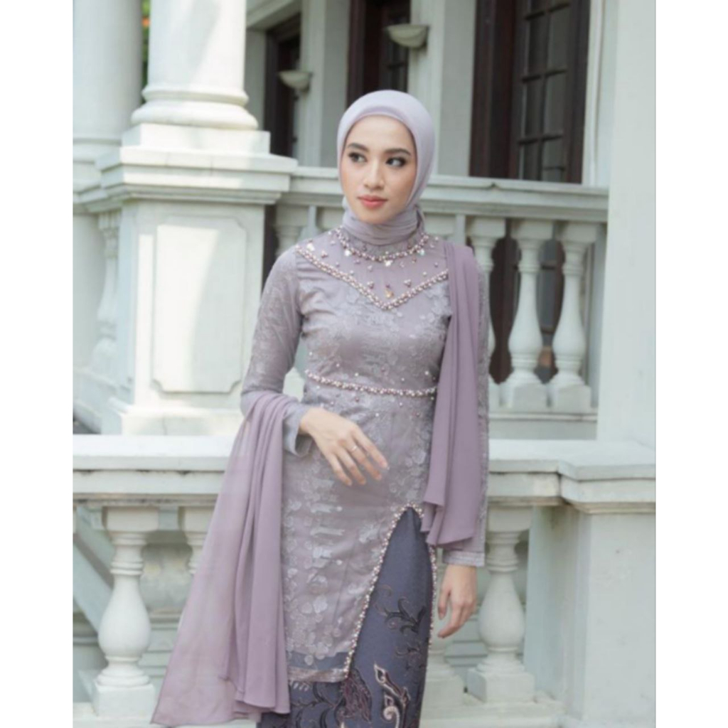 ( ADA JUMBO ) Set Kebaya Couple Kemeja Batik Lengan Panjang | Kebaya Hana Series